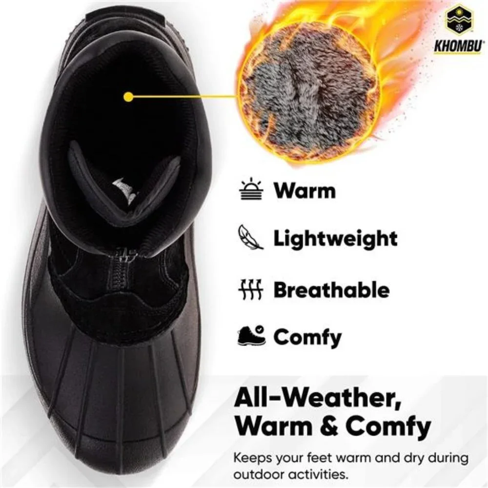 Men's Cold Weather Boots with Front Zipper Closure (Paul) Waterproof